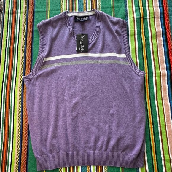 Oliver & Burke Other - S O L D NWT Oliver & Burke XL purple striped sweater vest